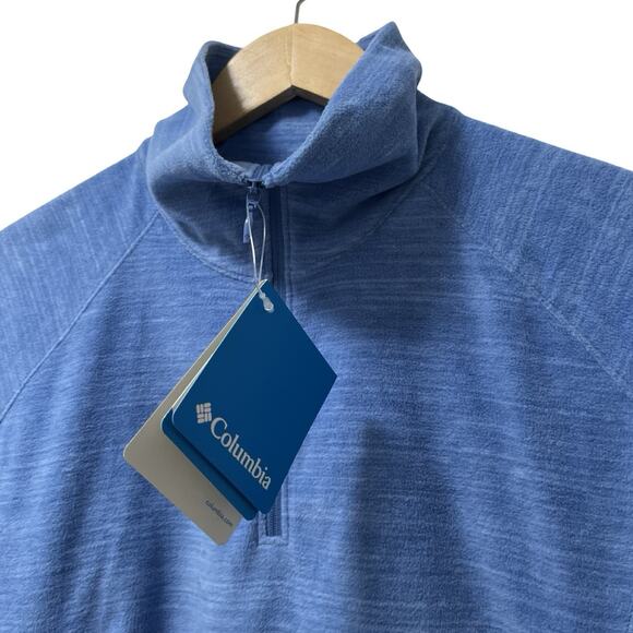 Columbia Womens Arctic Air Mock Neck Half Zip Sweater Size M Blue Outdoor NWT - Picture 4 of 8